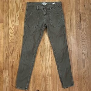 Ba&sh sz 26 skinny jeans moss green ankle C Sally good pre owned thread loose